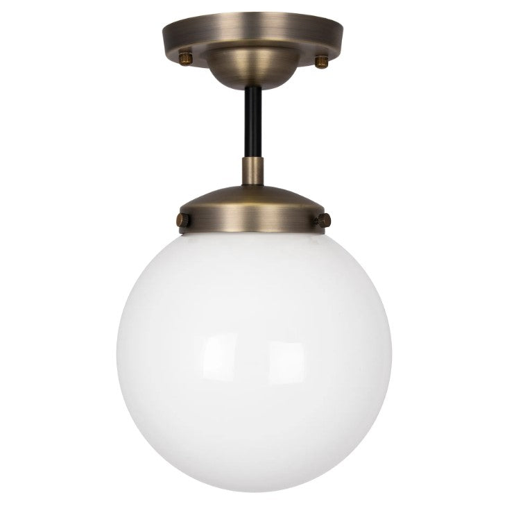Alley ceiling lamp IP44 - Antique brass-white, 20x20x33cm