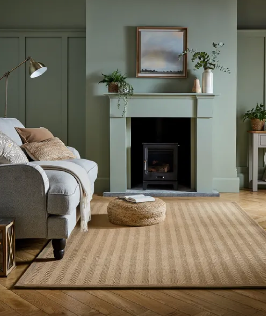 Herringbone Jute Border Rug - 200 x 290cm