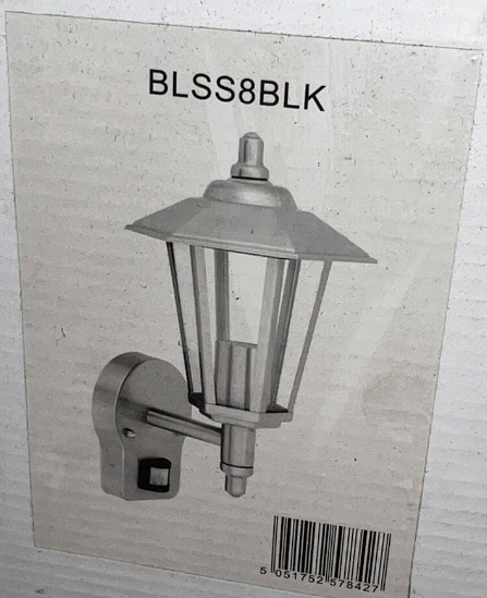 Outdoor Uplight Wall Lantern with Sensor Stainless Steel Security Light