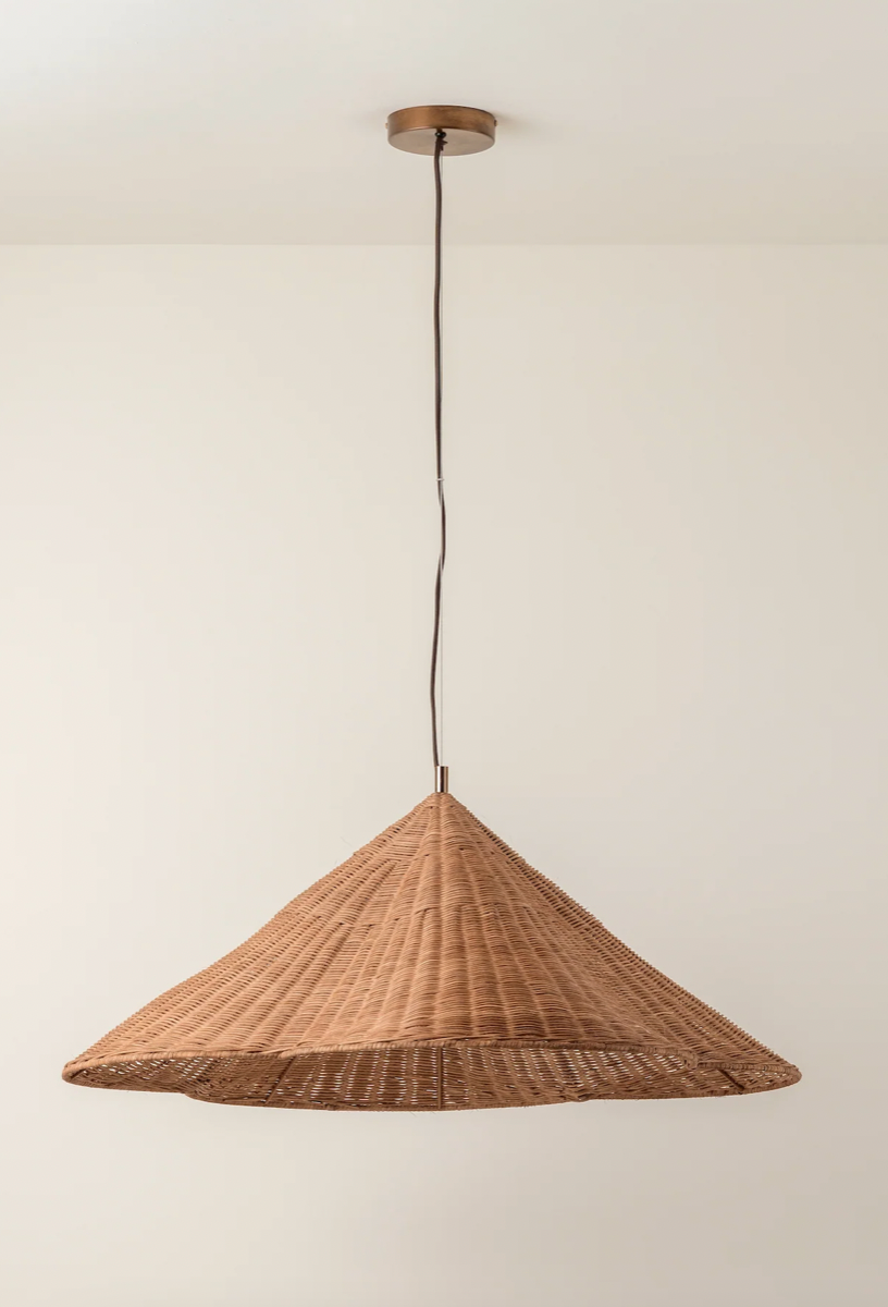 Bardi - 1 light oversized scalloped rattan pendant