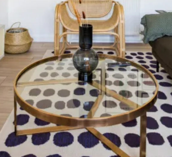 Brushed Gold Coffee Table, 34x90cm
