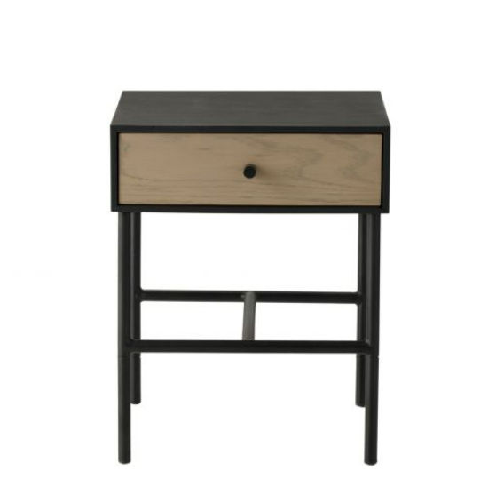 Carbury 1 Drawer Bedside Table, 40x40x50cm