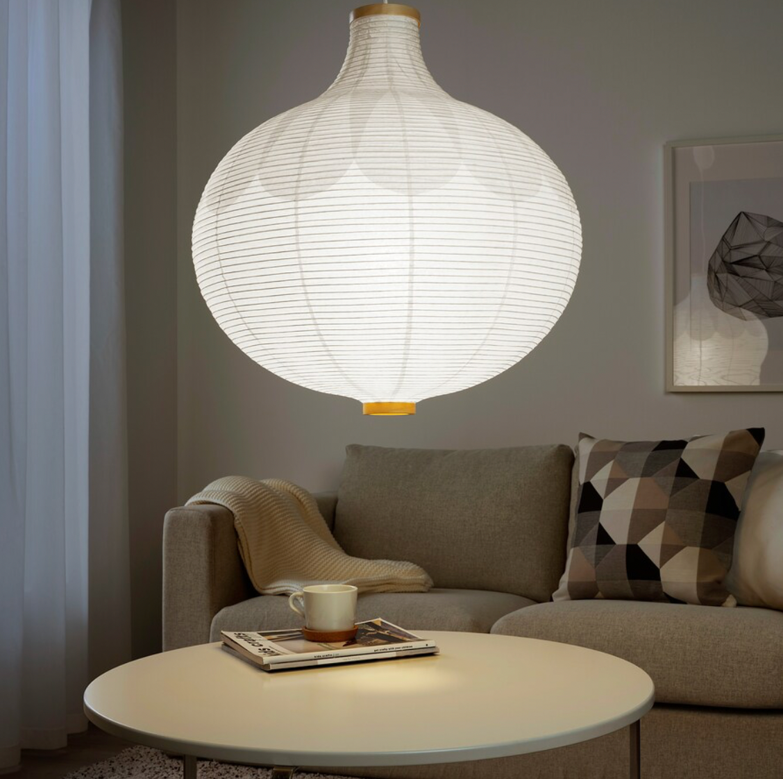 RISBYN Pendant lamp shade, onion shape/white, 57 cm