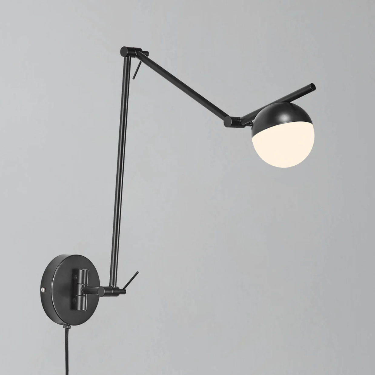 Contina Swing Arm Wall Light - BLACK