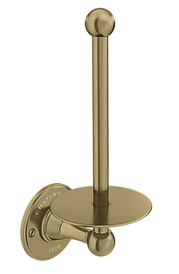 Chatsworth 1928 Antique Brass Traditional Spare Toilet Roll Holder