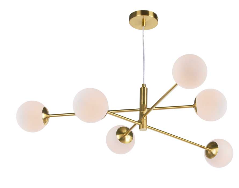 Vignette 6 Light Pendant Aged Brass Fitting Only