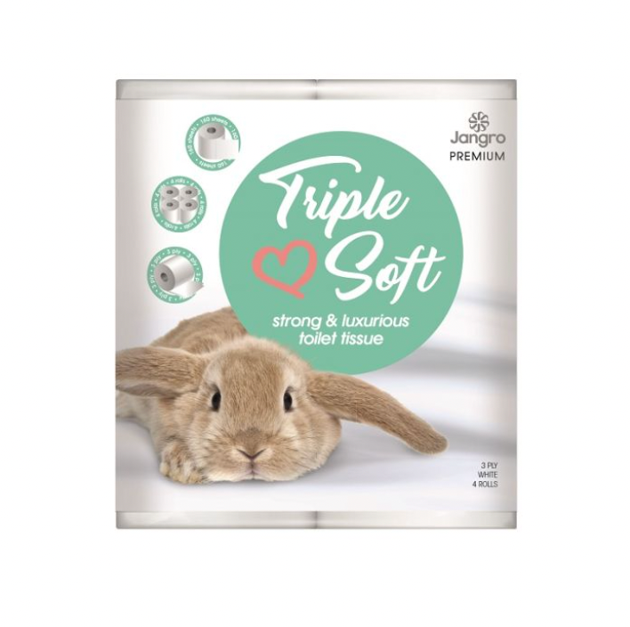 Jangro Premium 3 Ply Triple Soft Toilet Rolls - White