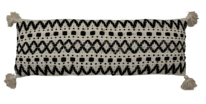 Black Tufted Cushion 45x90