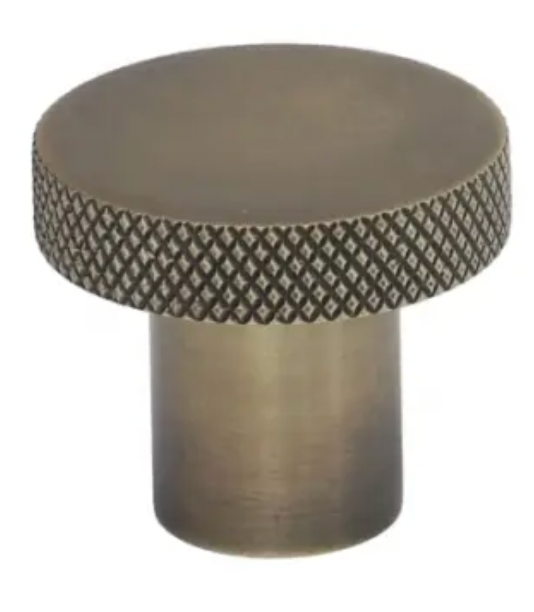 American Bronze Finish Knurled Edge Flat Top Bedroom Cabinet Knob