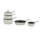 Argos Home 5 Piece Stainless Steel Pan Set