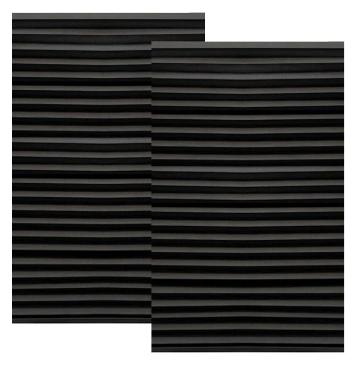 2 Pack Temporary Blinds for Windows with 4 Clips (Black, 60 x 180cm)