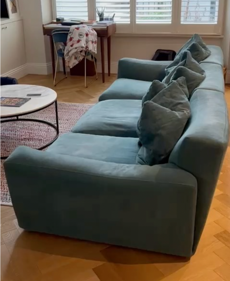 Dark Cyan 3 Seater Sofa, 85x260x105cm