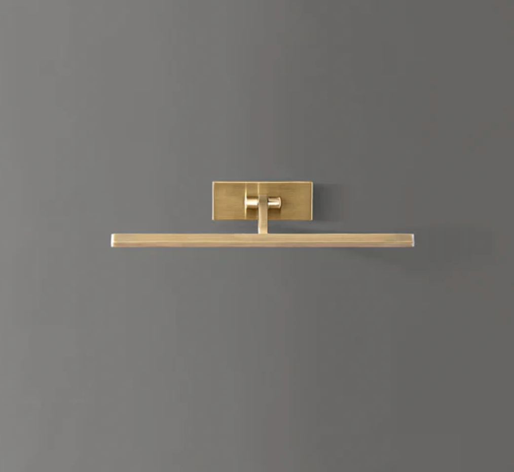 Dimmable Smaller Blake Picture Light in Antique Brass finish