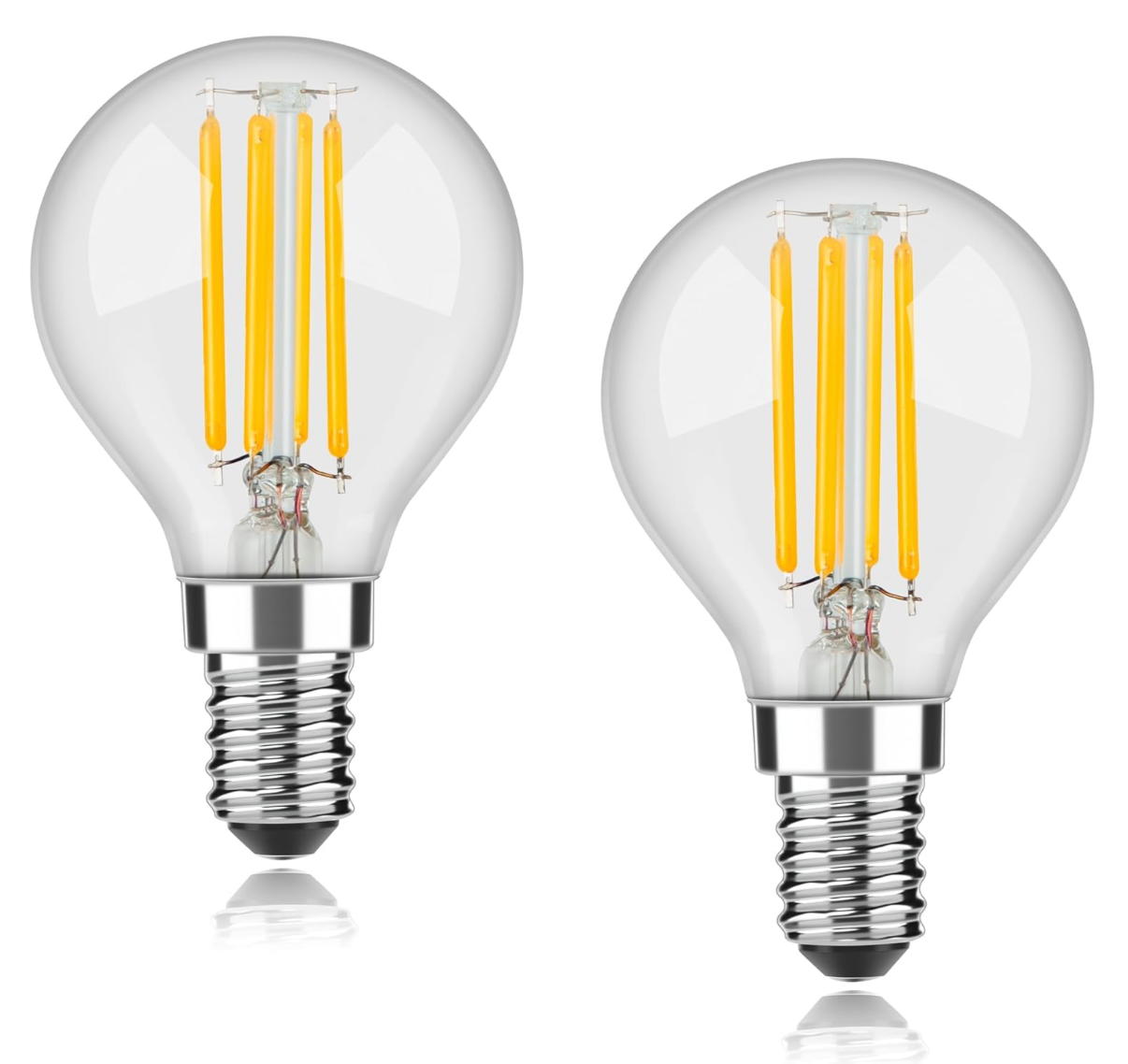 OUKAJO E14 Dimmable LED Light Bulb,SES Small Edision Screw Golf Ball Bulb,4W Warm White 2700K 400lm,2 Count (Pack of 1)