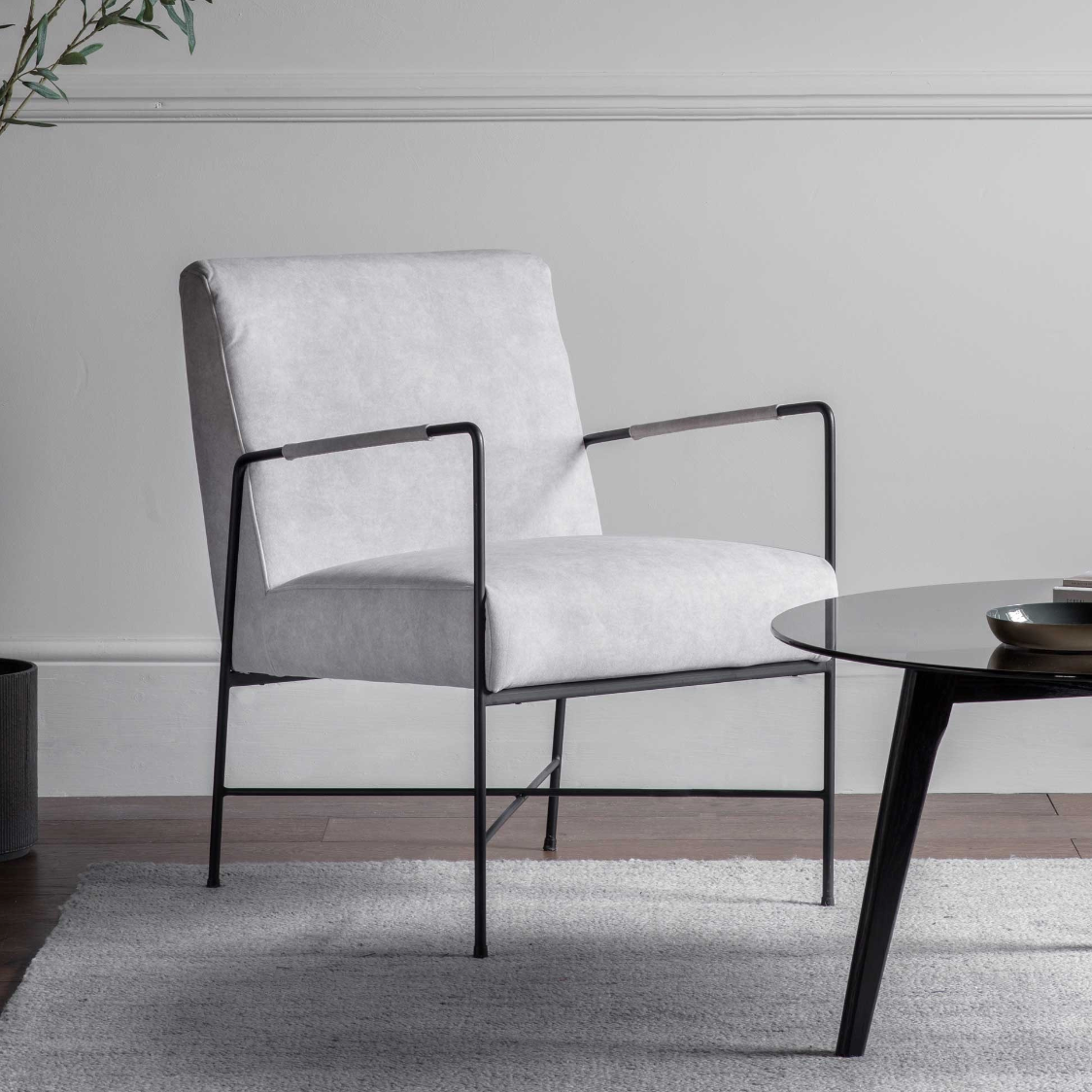 Chartham Armchair White, 56x74x82cm