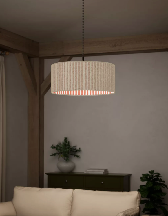 Watercolour Stripe Drum Lamp Shade