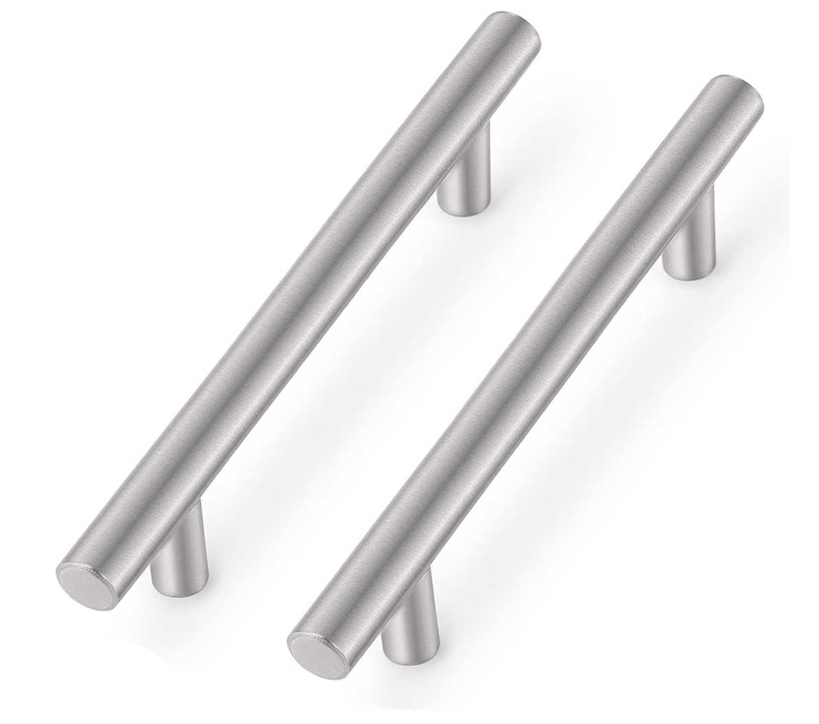 Probrico 15 PCS Brushed Nickel Stainless Steel Bathroom Cabinet T Bar Handle Furniture Drawer Pulls Cupboard Knobs (128mm hole centers - 192mm long)