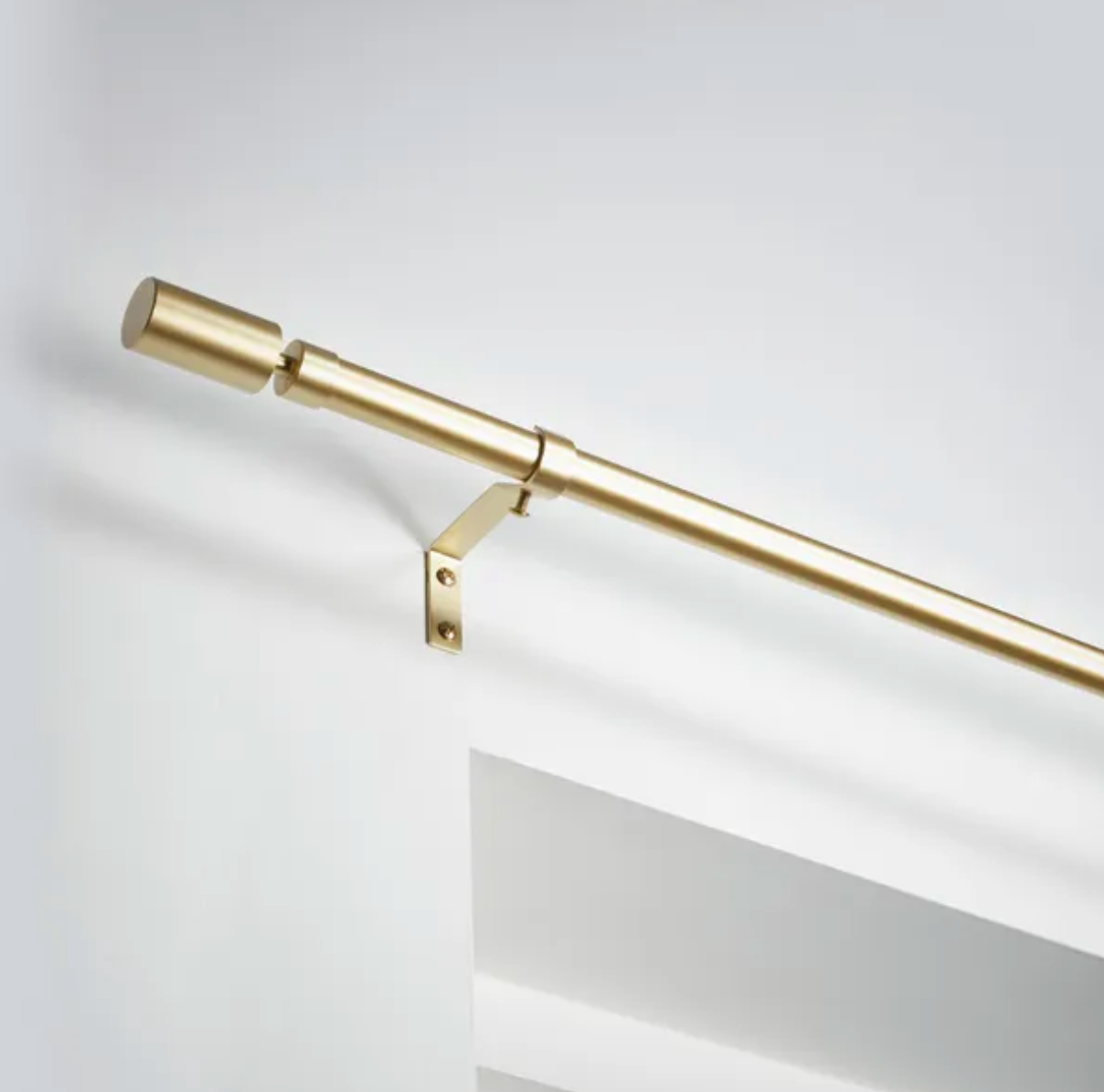 Barrel Extendable Metal Eyelet Curtain Pole - 19mm, 120-210cm