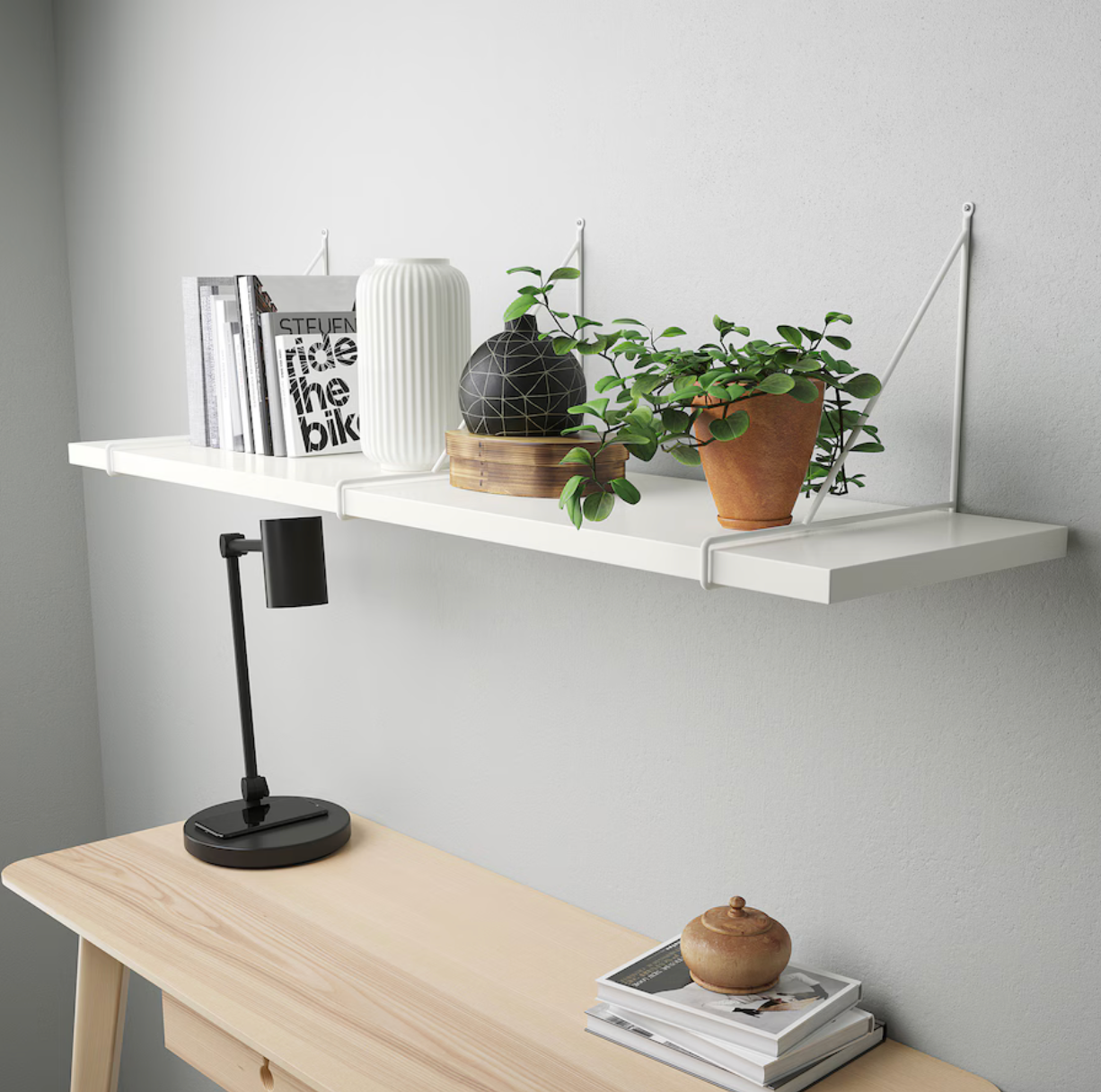 BERGSHULT / PERSHULT wall shelf, White 120x30 cm