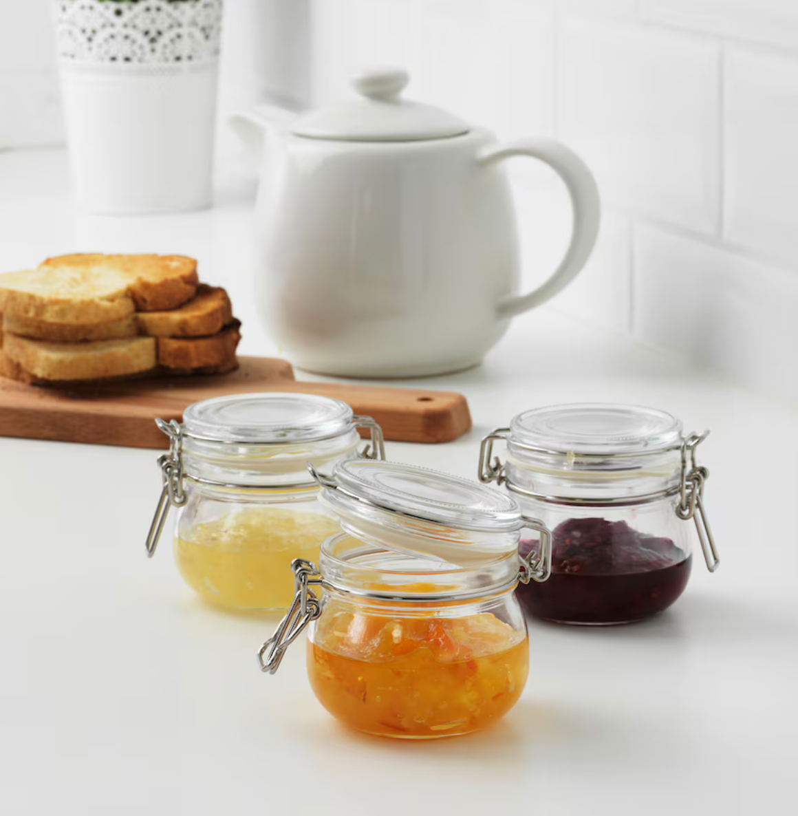 KORKEN Jar with lid, clear glass, 13 cl