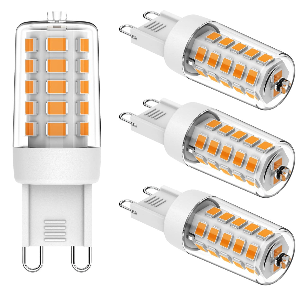 Aegislogic G9 Chandelier Light Bulbs 3w dimmable, 330 lumens 3000K Warm White 230V Equivalent 10W 20W 30W Halogen-4 Pack