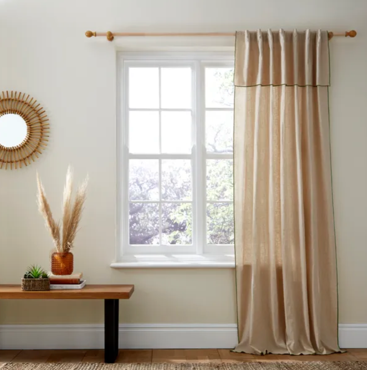 Arizona Hidden Tab Top Single Voile Panel, Olive, W140 x D182 cm