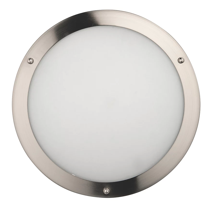 SAXBY ANCHORAGE LED BATHROOM CEILING LIGHT SATIN NICKEL 9W 650LM