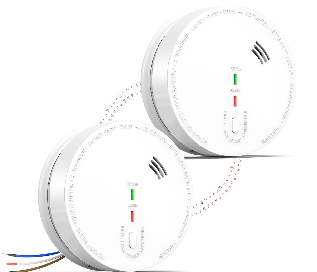 Wired Smoke Alarm - 2 packs
