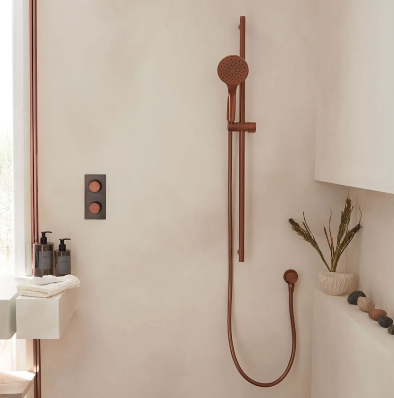 Vado Individual Brushed Bronze Slide Rail Shower Kit