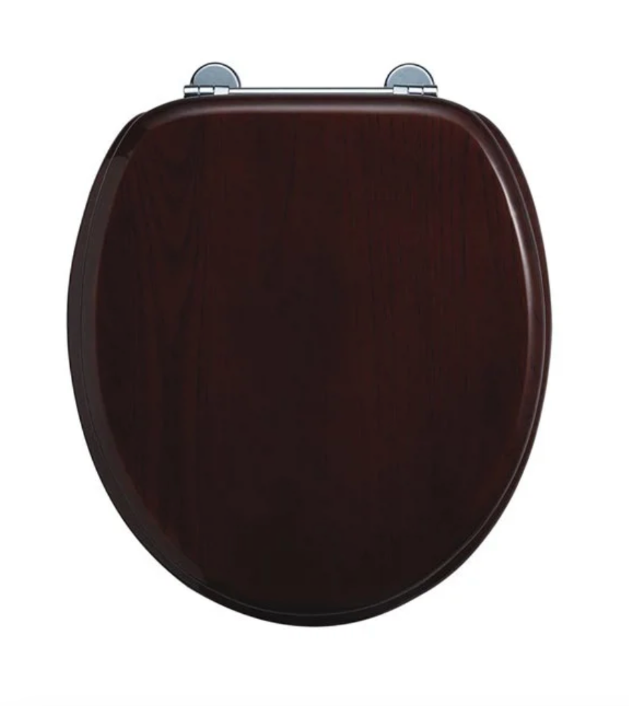 Burlington Bar Hinged Mahogany Toilet Seat