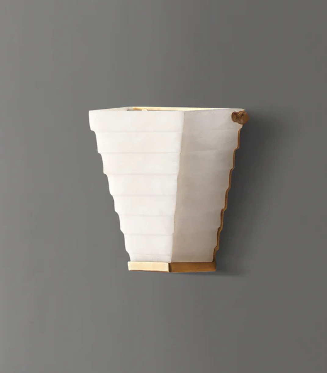 Aristotle Wall Light in Alabaster and Brass