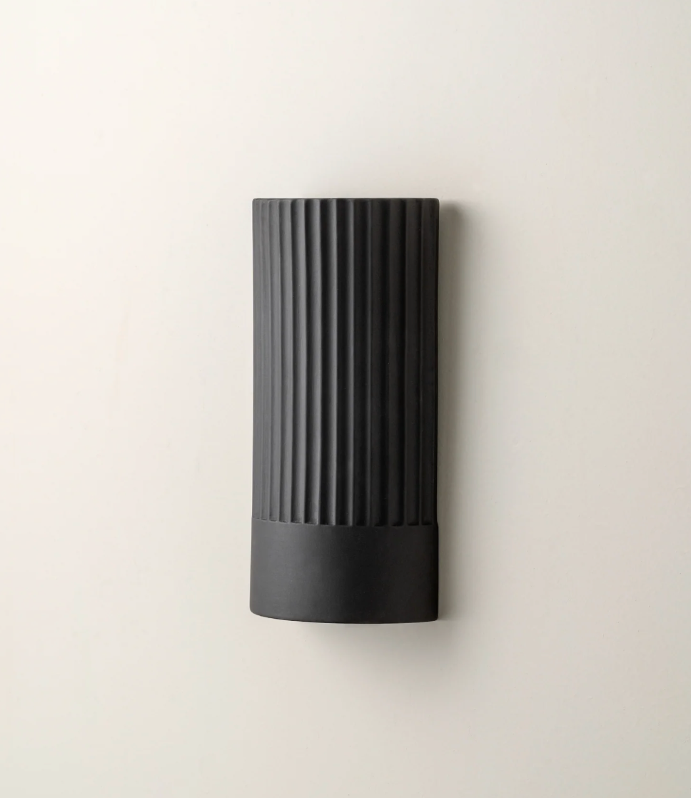 Nitara - chocolate ribbed concrete wall light