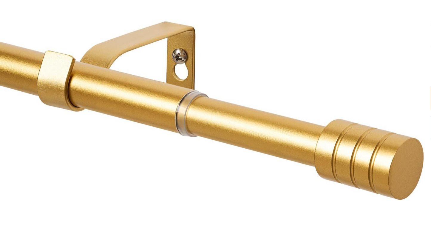 WL.Rocaille Gold Curtain pole with graduated cylinder Adjustable curtain track 30 to 52 Inch Extendable metal retractable 76cm to 132cm