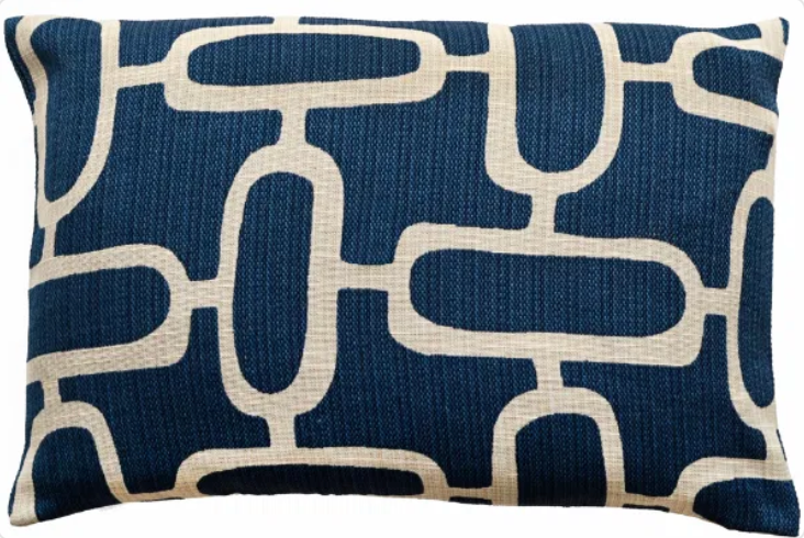 Malini Rectangle Edison Blue Cushion 40 X 60