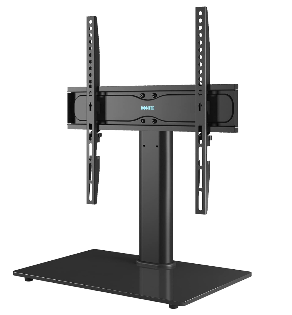 BONTEC Universal Table Top Pedestal TV Stand with Bracket for 26”-55”