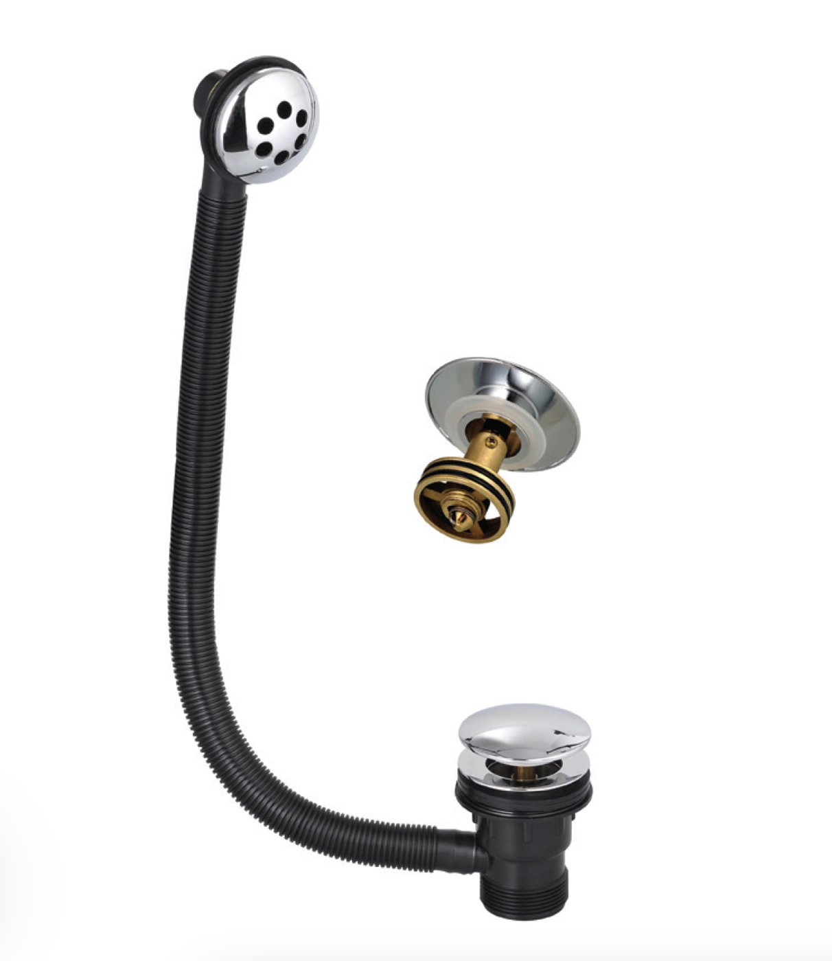 Vellamo Chrome Easy Clean Click Clack Bath Waste with Overflow