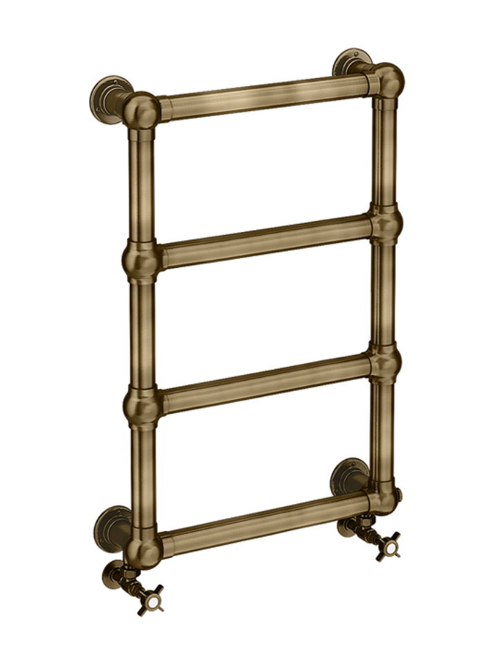 Chatsworth Traditional 748 x 498 Antique Brass Heated Towel Rail