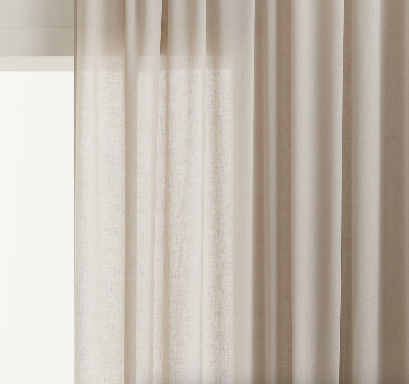 2-PACK LONG CURTAIN LENGTHS - Light Beige, 150x300cm