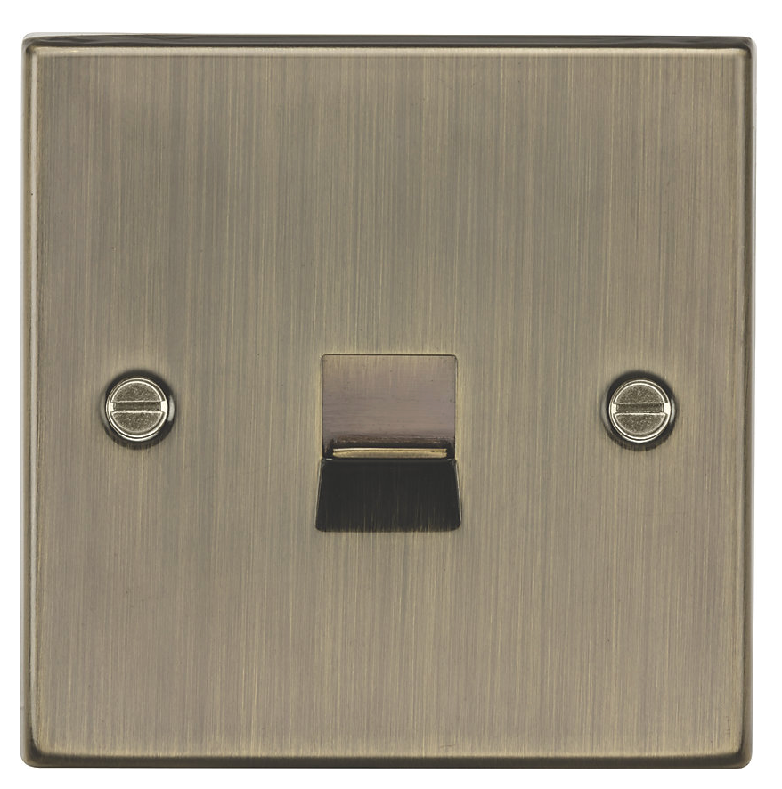 KNIGHTSBRIDGE 1-GANG MASTER TELEPHONE SOCKET ANTIQUE BRASS