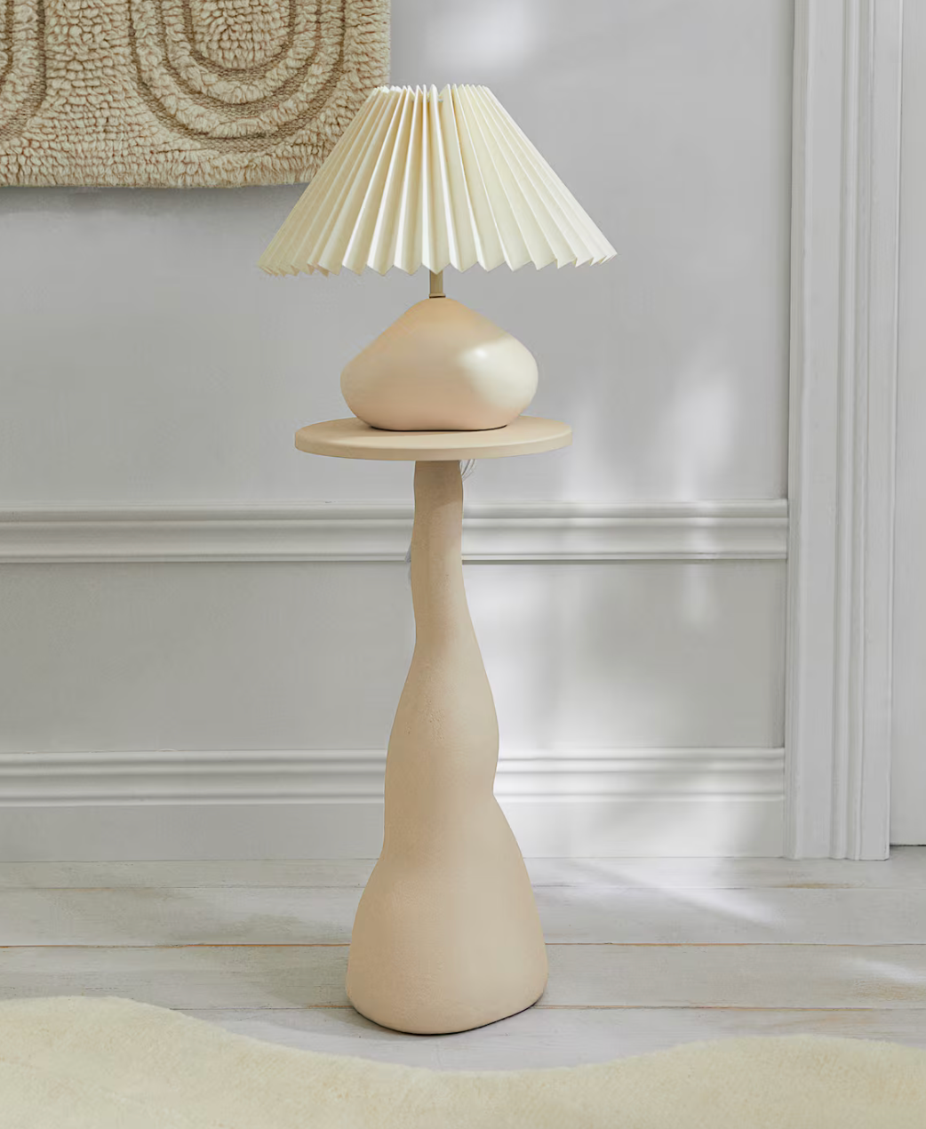 Metal Side Table, White 55 x 28.4cm