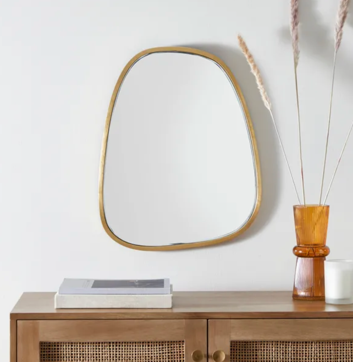 Pebble Squoval Wall Mirror, Gold 40 X 50cm
