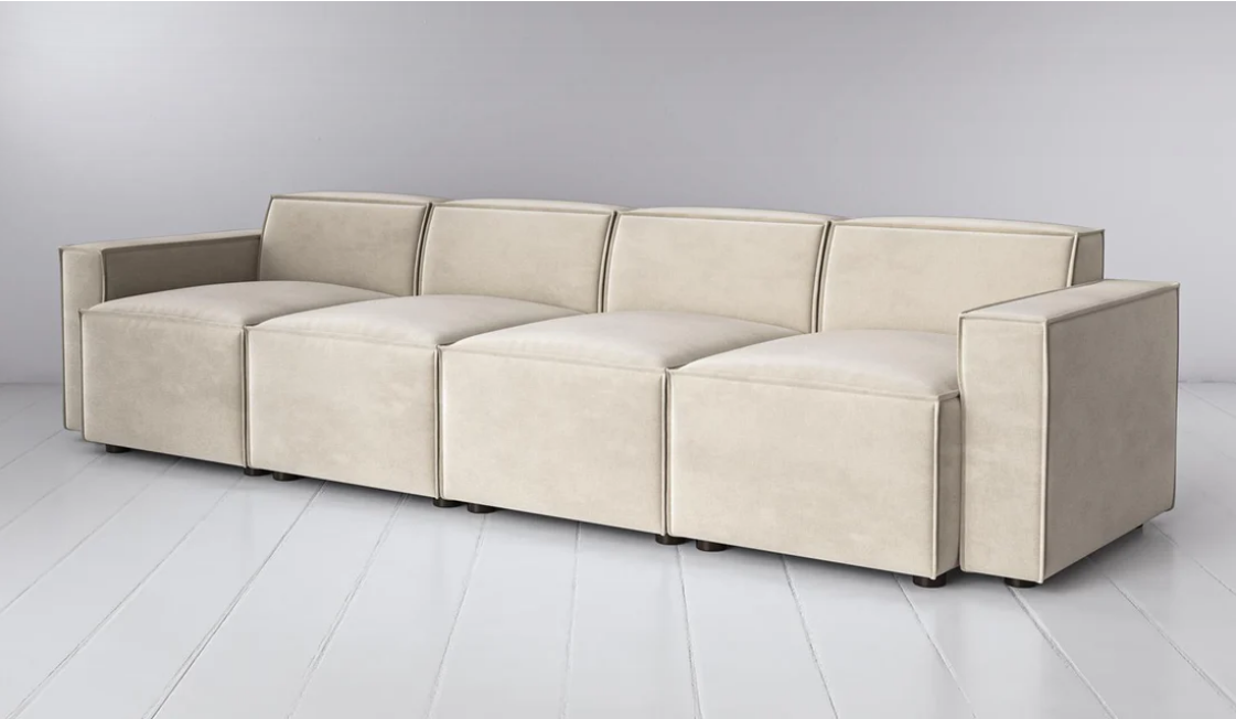 Model 03 4 Seater Sofa | Chalk, W 324 X H 71 X D 92cm