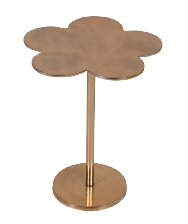 Gold Clover Leaf Side Table, H51 x W41 x D41CM