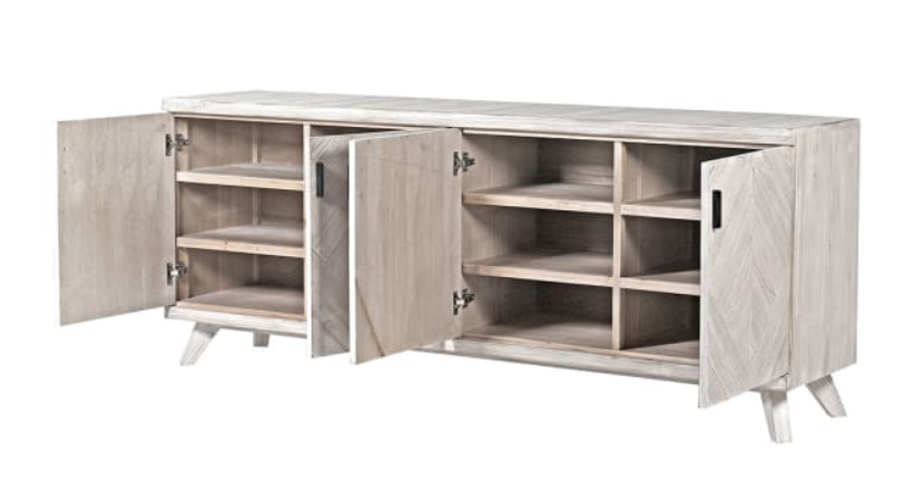 Bosham Parquet 4 Door Sideboard, H80 x W200 x D45CM