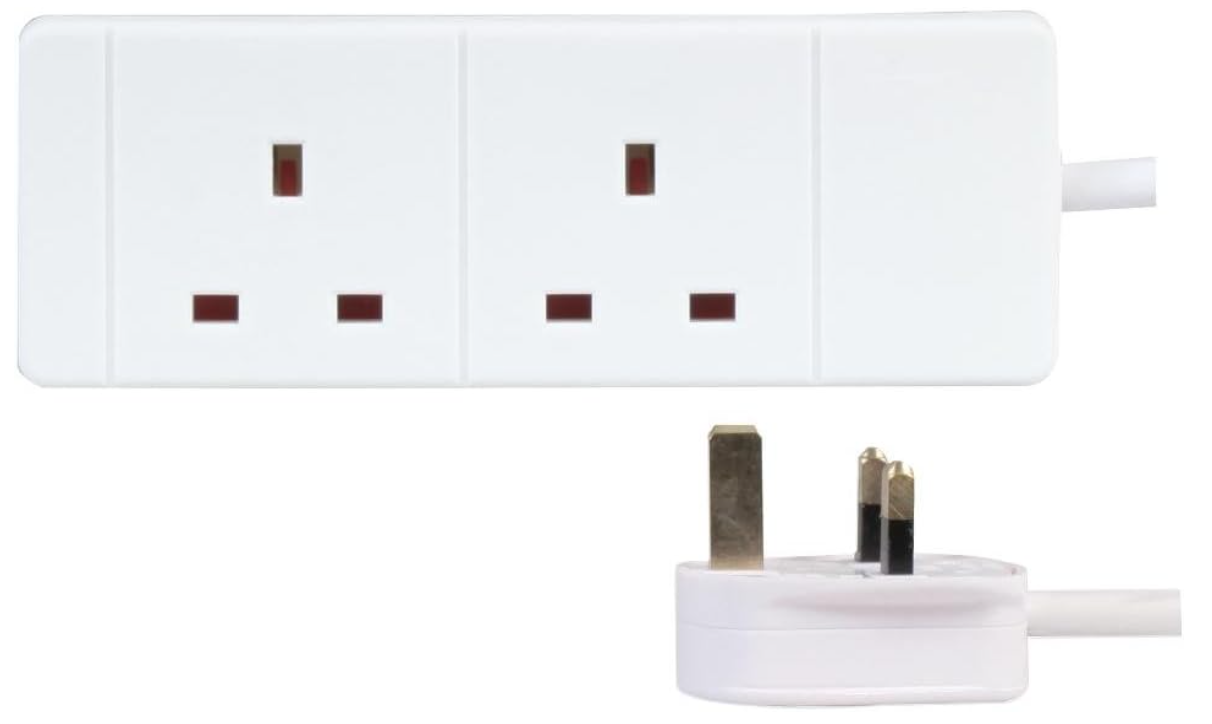 PRO ELEC PELB1509 2 Gang Extension Lead White, 2m