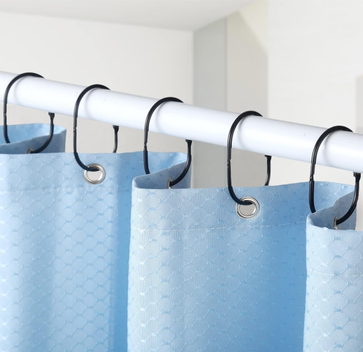 Goowin Shower Curtain Hooks, 12 Pcs, Black