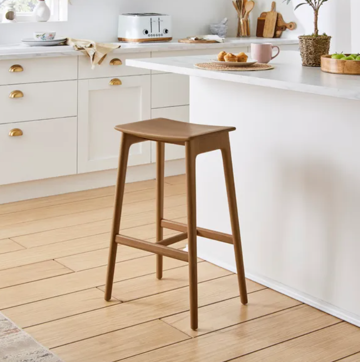 Albert Bar Stool, Dark Stained Oak 68 X 44 X 32cm