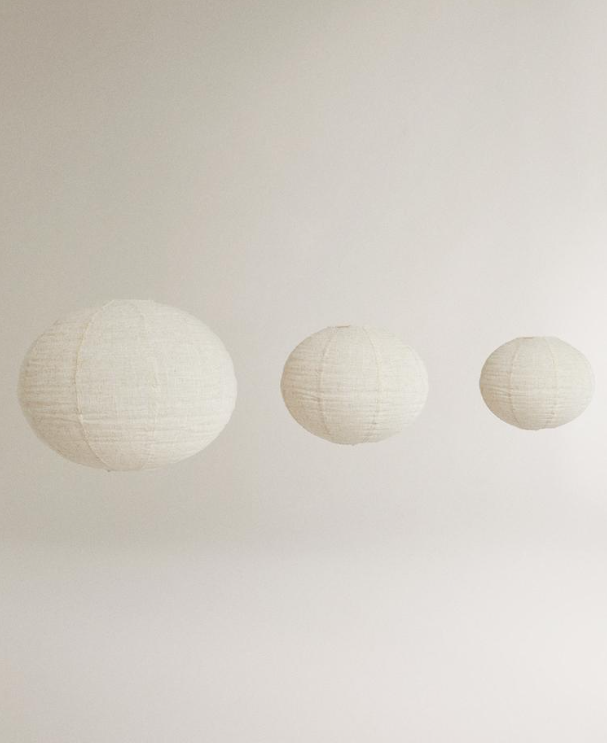 Linen Ceiling Lampshade Cream, 38 X 50 X 50CM