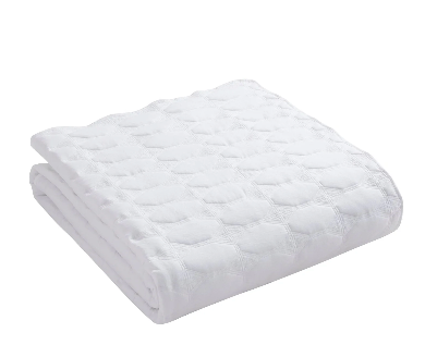 Charlotte Geometric Embroidered Bedspread 2.5m x 2.6m - White
