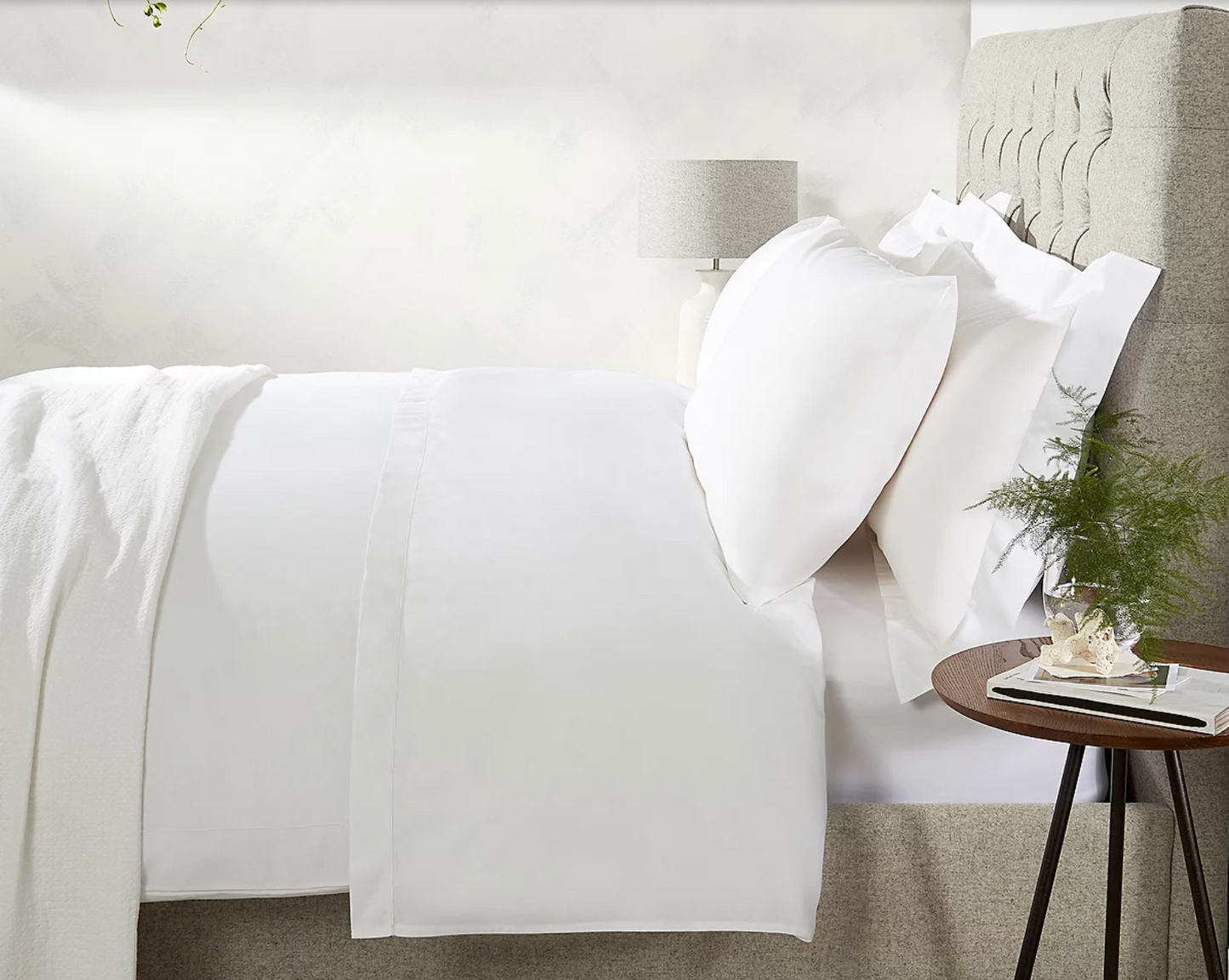 Single Row Cord Cotton Fitted Sheet - Set of 2, White King size (150 x 200 x 30cm)